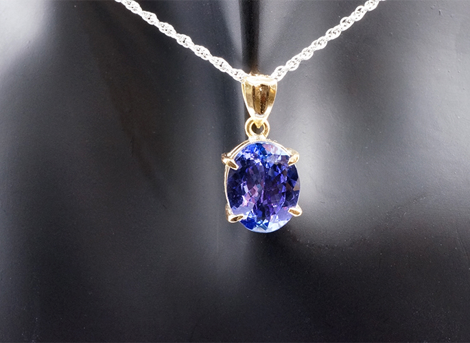 天然タンザナイト ダイヤ  ペンダントトップ 6.7ct k18 ¥トルマリン