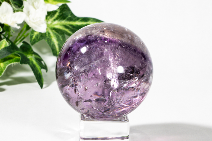 Kara’Sアメジスト✳極品✨極上別格品☆美濃紫✨レインボー ファントムアメジスト 丸玉 天然石