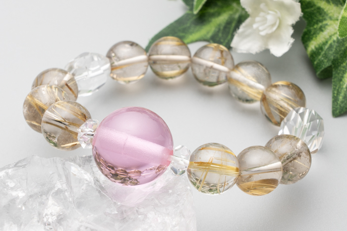 コラボブレスレット ルチル大⑤ φ13mm（完成品）