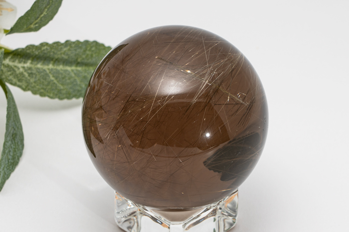 ブラジル産 スモーキールチルクォーツ 丸玉 φ46.8mm